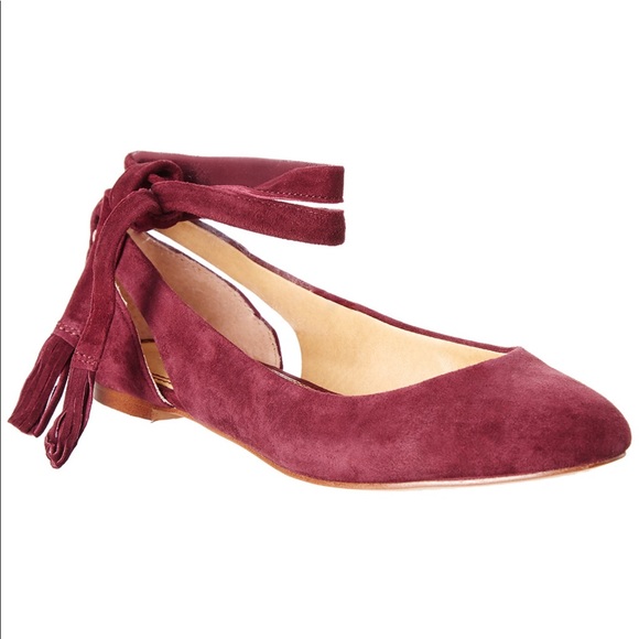 Splendid Shoes - NIB Splendid Suede Ankle Wrap Tassel Ballet Flats